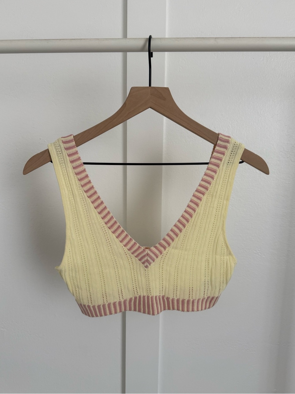 For Love & Lemons Pointelle Knit Crop Tank Top
